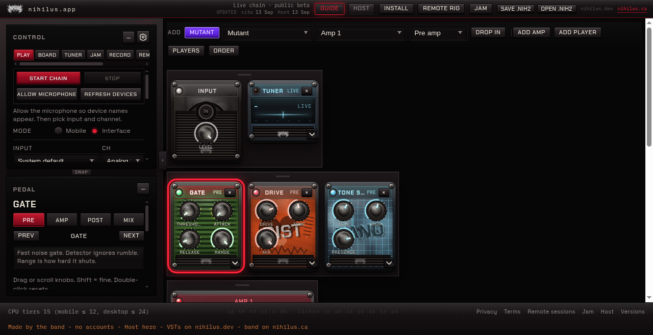 nihilus.app Chainsound live chain
